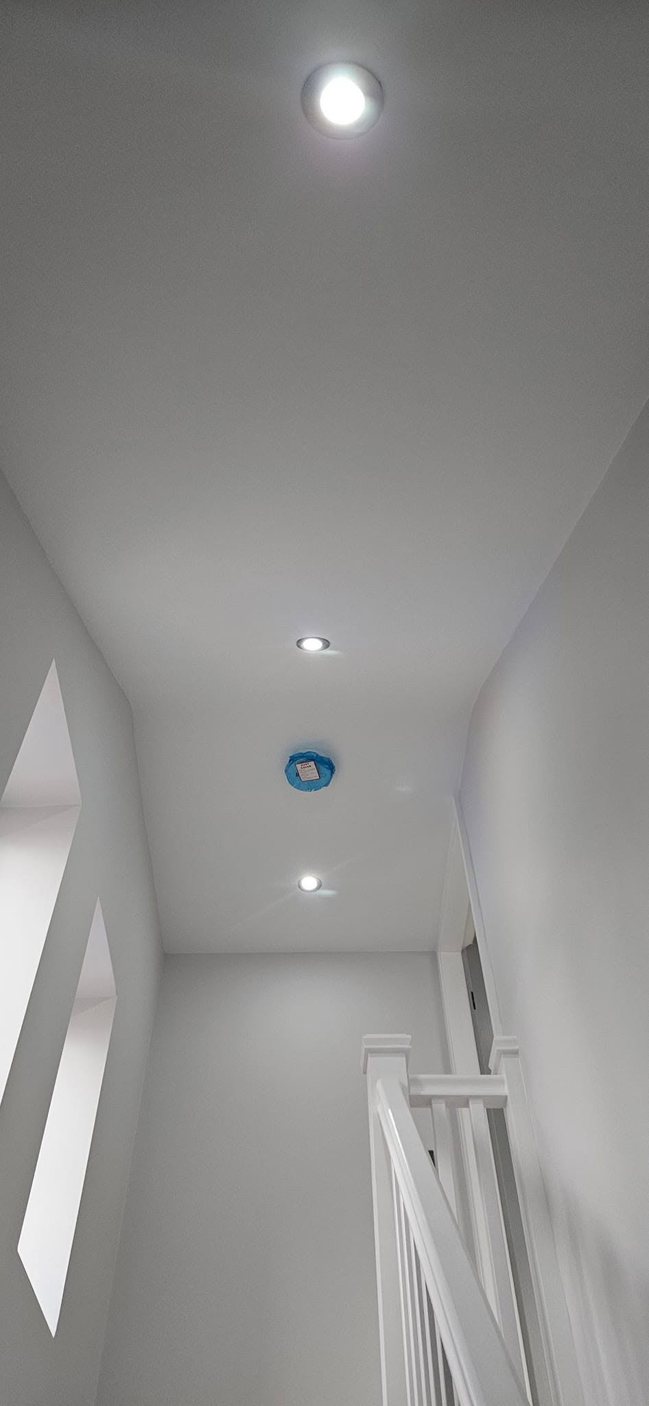 New staircase lighting with spotlights installed for a loft conversion in Leeds.