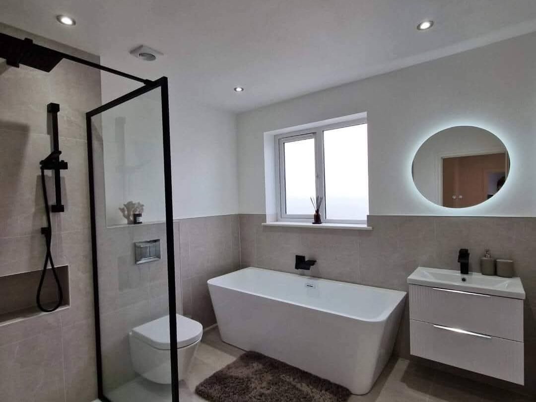 Bathroom rewire Lighting installed Leeds by BRO Electrical