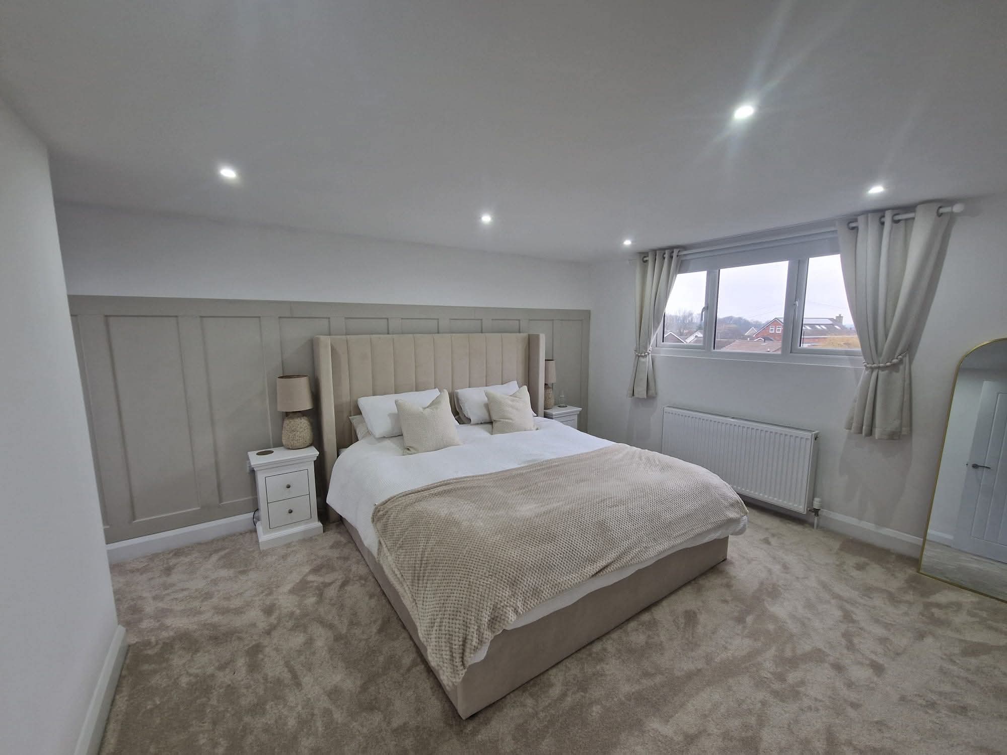 bedroom lighting and sockets by Leeds Electrical company