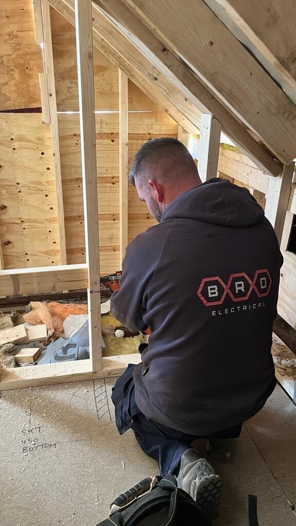 Electrician from BRO Electrical carrying out domestic electrical work in Leeds