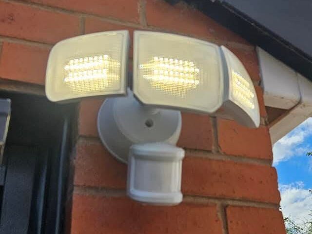 Outdoor security lighting installed at a home in Leeds