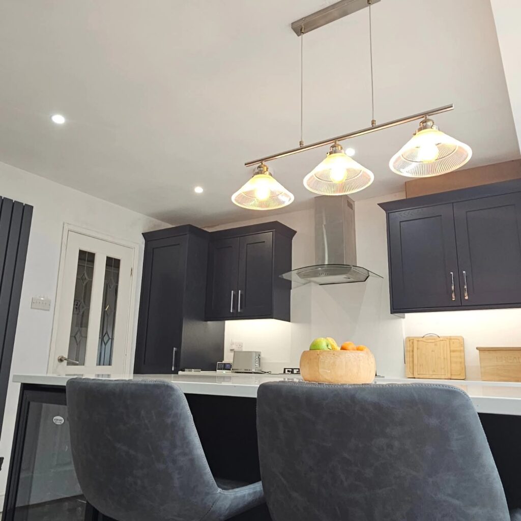 completed kitchen electrical installation after full house rewire leeds